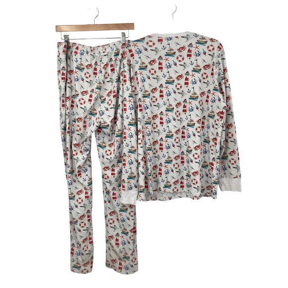 Hart + Land Organic Cotton Nautical Print Pajama Set Men’s Large - Picture 2 of 15